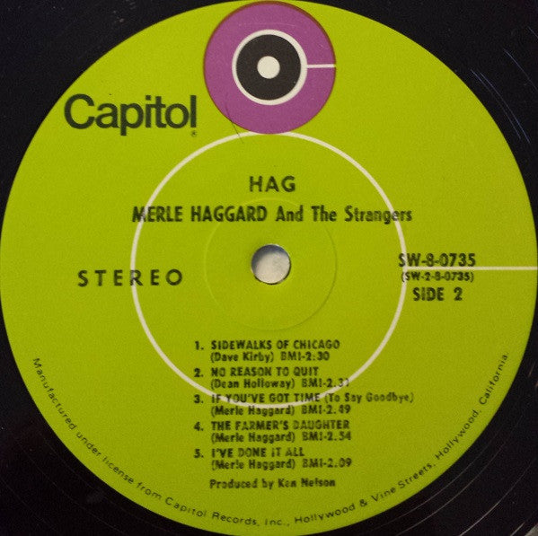 Merle Haggard And The Strangers (5) : Hag (LP, Album, Los)