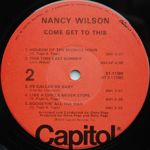 Nancy Wilson : Come Get To This (LP, Album, Jac)