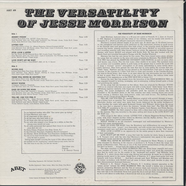 Jesse Morrison : The Versatility Of Jesse Morrison (LP, Album)