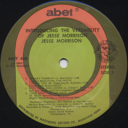 Jesse Morrison : The Versatility Of Jesse Morrison (LP, Album)