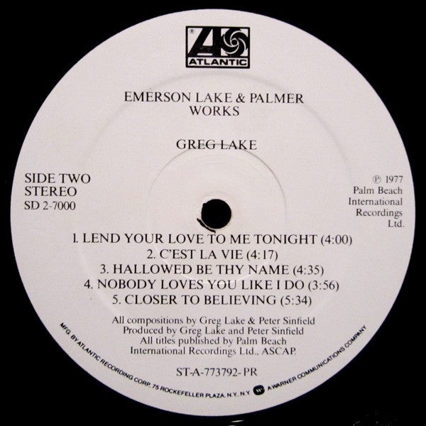 Emerson Lake & Palmer* : Works (Volume 1) (2xLP, Album, PR )