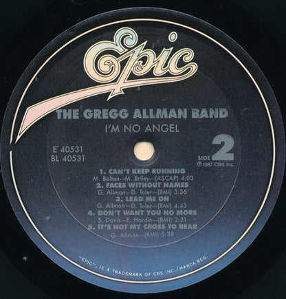 The Gregg Allman Band : I'm No Angel (LP, Album, Car)