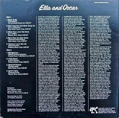 Ella Fitzgerald / Oscar Peterson : Ella And Oscar (LP, Album)