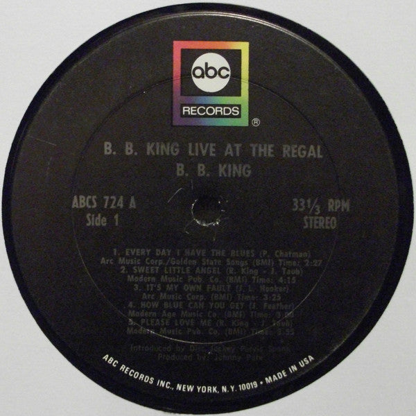 B.B. King : Live At The Regal (LP, Album, RE, San)
