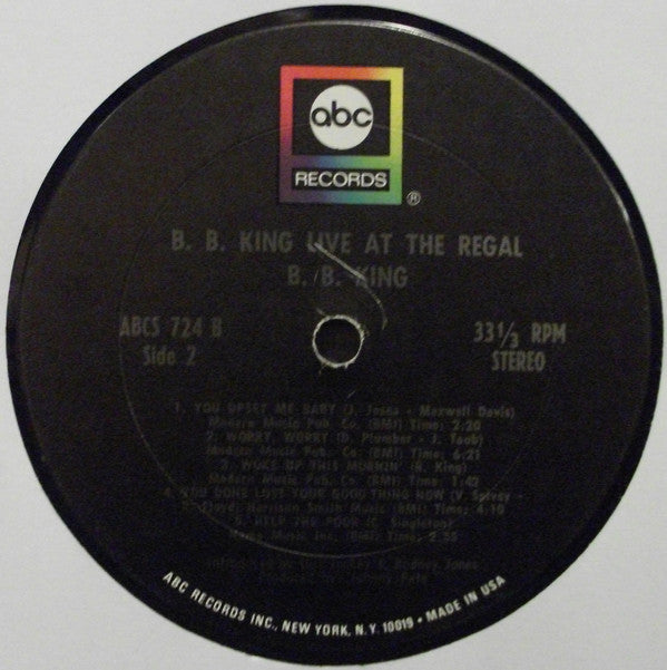 B.B. King : Live At The Regal (LP, Album, RE, San)