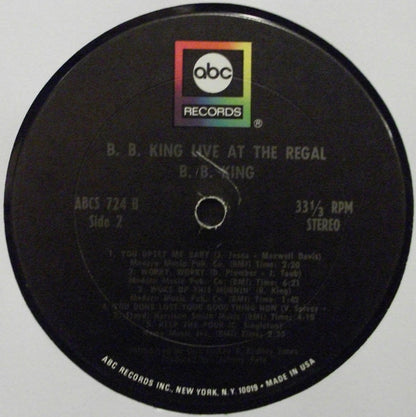 B.B. King : Live At The Regal (LP, Album, RE, San)