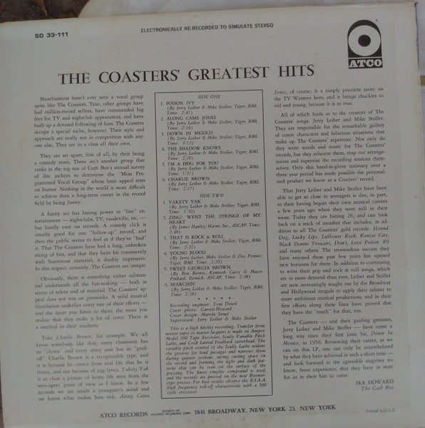 The Coasters : The Coasters' Greatest Hits (LP, Comp)