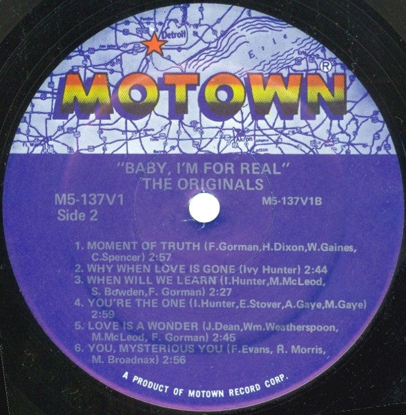 The Originals : Baby, I'm For Real (LP, Album, RE)