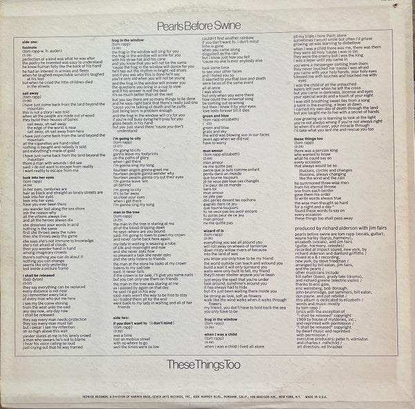 Pearls Before Swine : These Things Too (LP, Album, Pit)