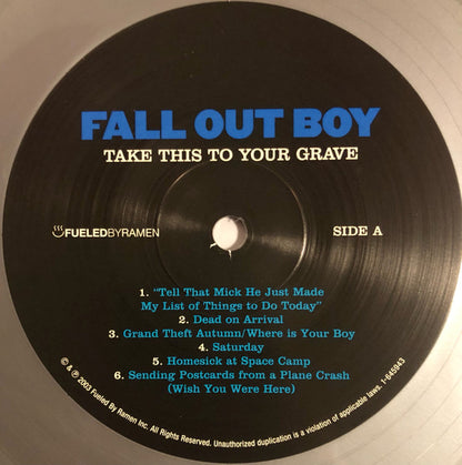 Fall Out Boy : Take This To Your Grave (LP, Album, Ltd, RE, Sil)