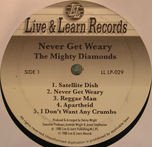 The Mighty Diamonds : Never Get Weary (LP, Album, RE)