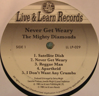 The Mighty Diamonds : Never Get Weary (LP, Album, RE)