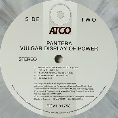 Pantera : Vulgar Display Of Power (LP, Album, Ltd, RE, Whi)