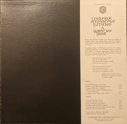 Gordon Bok, Ann Mayo Muir, Ed Trickett : A Water Over Stone (LP, Album)