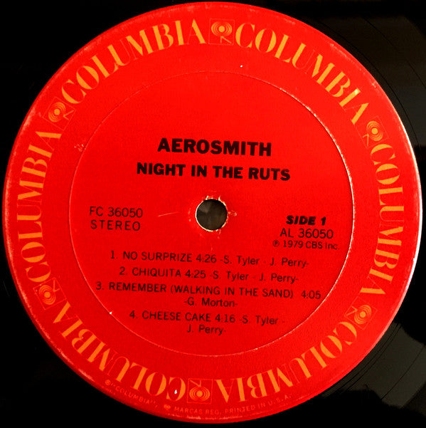 Aerosmith : Night In The Ruts (LP, Album, Pit)