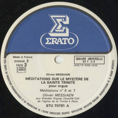Olivier Messiaen : Méditations Sur Le Mystère De La Sainte Trinité - Pour Orgue (2xLP)