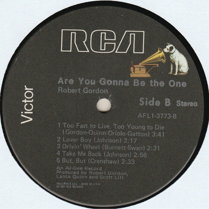 Robert Gordon (2) : Are You Gonna Be The One (LP, Album, Ind)
