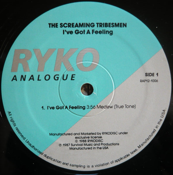 The Screaming Tribesmen : I've Got A Feeling (12", Single)