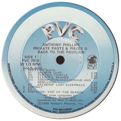 Anthony Phillips : Private Parts & Pieces II: Back To The Pavilion (LP, Album, Blu)