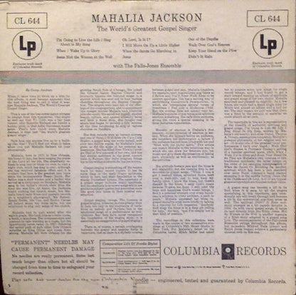 Mahalia Jackson : The World's Greatest Gospel Singer (LP, Album, Mono, RE)