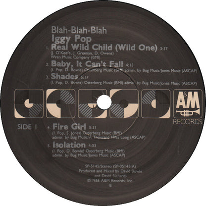 Iggy Pop : Blah-Blah-Blah (LP, Album, Ele)