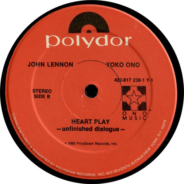 John Lennon / Yoko Ono* : Heart Play: Unfinished Dialogue (LP, 53 )