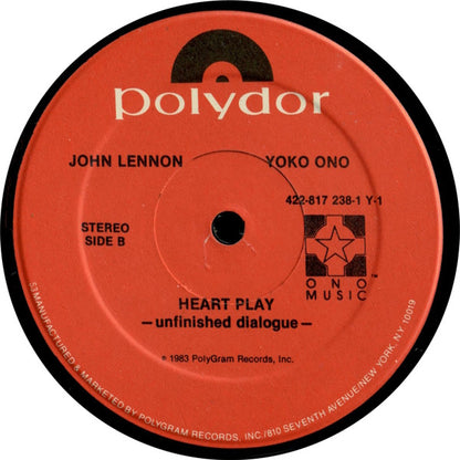 John Lennon / Yoko Ono* : Heart Play: Unfinished Dialogue (LP, 53 )