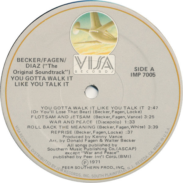 Donald Fagen, Walter Becker, Denny Diaz*, ("The Original Soundtrack")* : You Gotta Walk It Like You Talk It (Or You'll Lose That Beat) (LP, Album, RE)