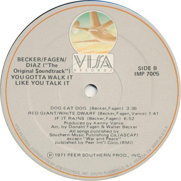 Donald Fagen, Walter Becker, Denny Diaz*, ("The Original Soundtrack")* : You Gotta Walk It Like You Talk It (Or You'll Lose That Beat) (LP, Album, RE)