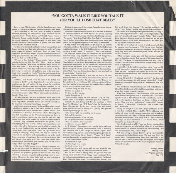 Donald Fagen, Walter Becker, Denny Diaz*, ("The Original Soundtrack")* : You Gotta Walk It Like You Talk It (Or You'll Lose That Beat) (LP, Album, RE)