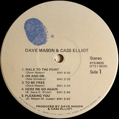 Dave Mason & Cass Elliot : Dave Mason & Cass Elliot (LP, Album, Win)