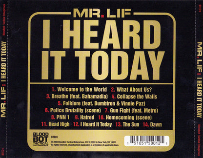Mr. Lif : I Heard It Today (CD, Album)