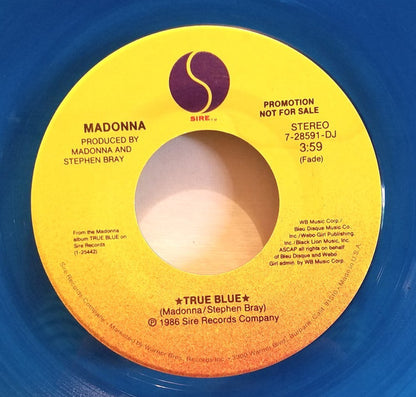 Madonna : True Blue (7", Ltd, Promo, Blu)