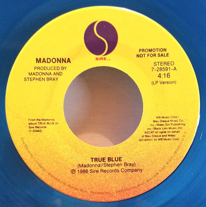 Madonna : True Blue (7", Ltd, Promo, Blu)