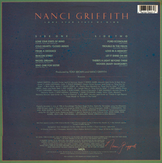 Nanci Griffith : Lone Star State Of Mind (LP, Album)