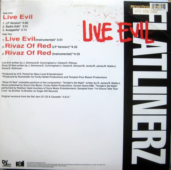 Flatlinerz (2) : Live Evil (12", Single, Promo)