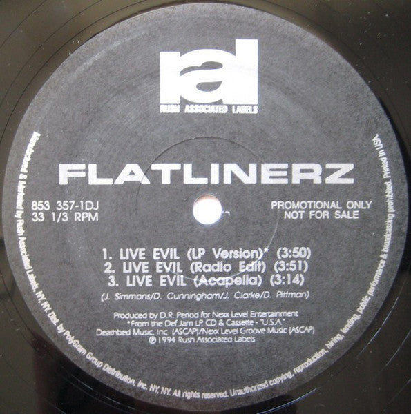 Flatlinerz (2) : Live Evil (12", Single, Promo)