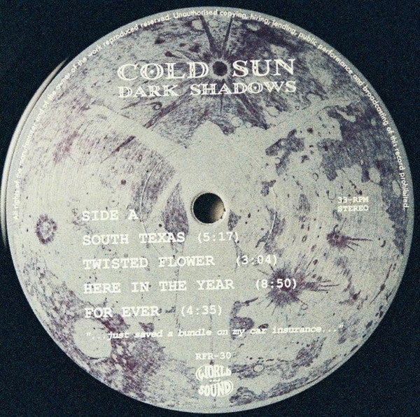 Cold Sun : Dark Shadows (LP, Album, Ltd, RE + 10", EP, Ltd)