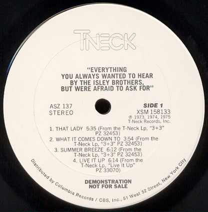 The Isley Brothers : Everything You Always Wanted To Hear By The Isley Brothers But Were Afraid To Ask For (LP, Comp, Promo)