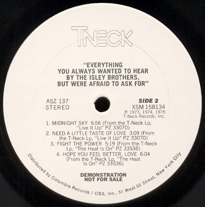 The Isley Brothers : Everything You Always Wanted To Hear By The Isley Brothers But Were Afraid To Ask For (LP, Comp, Promo)