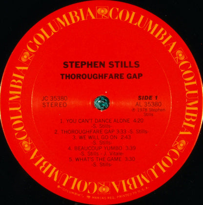 Stephen Stills : Thoroughfare Gap (LP, Album, Pit)