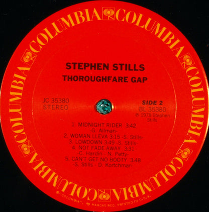 Stephen Stills : Thoroughfare Gap (LP, Album, Pit)