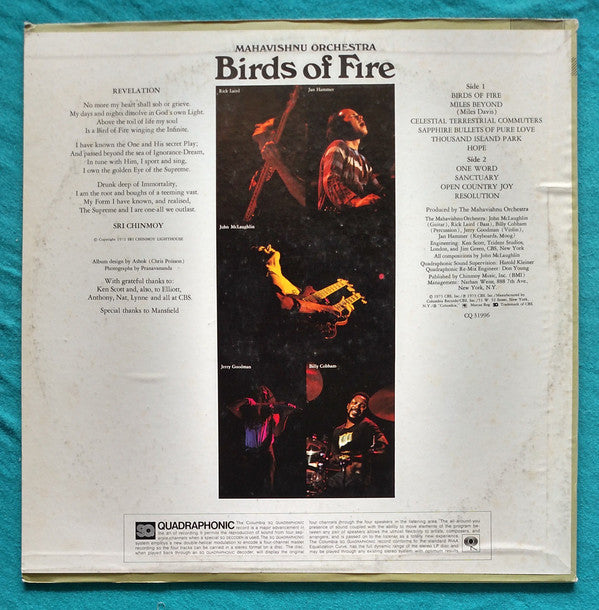 Mahavishnu Orchestra : Birds Of Fire (LP, Album, Quad, Pit)