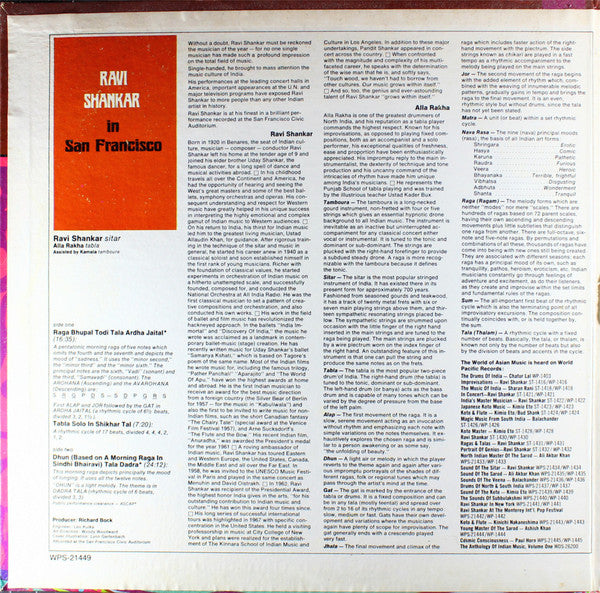 Ravi Shankar : Ravi Shankar In San Francisco (LP, Album)