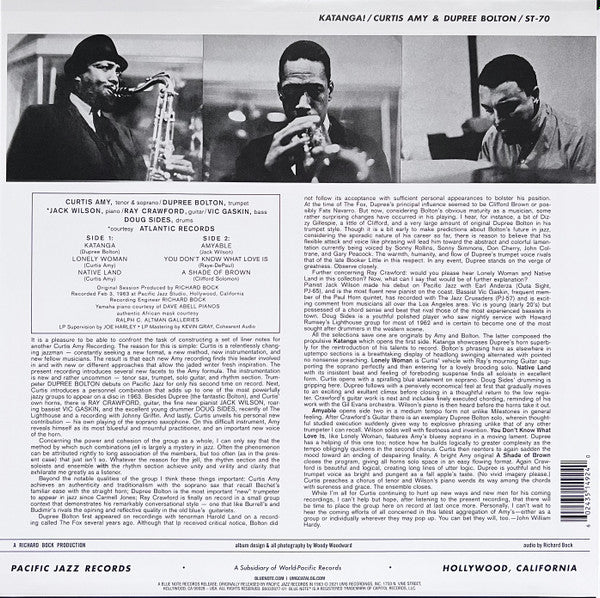 Curtis Amy & Dupree Bolton : Katanga! (LP, Album, RE, 180)