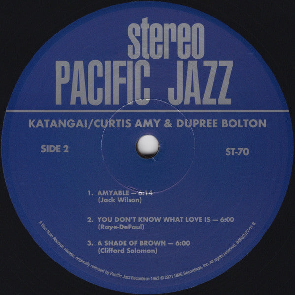 Curtis Amy & Dupree Bolton : Katanga! (LP, Album, RE, 180)