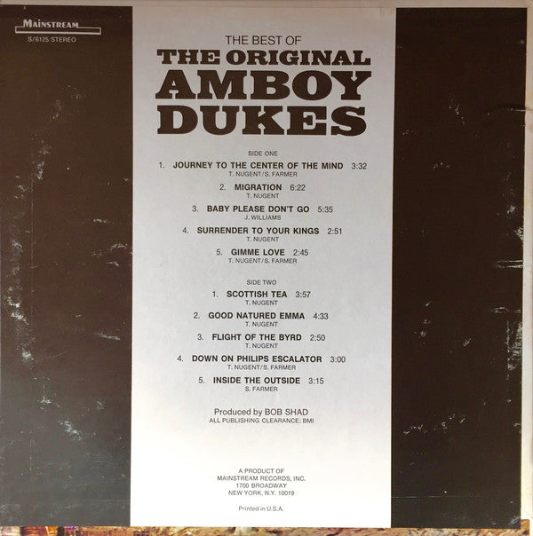 The Original Amboy Dukes* : The Best Of The Original Amboy Dukes (LP, Album, Comp, Pit)