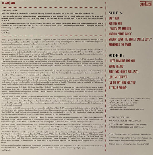Link Wray : Sings And Plays Guitar (LP, Album, RSD, Mono, RE, Cle)