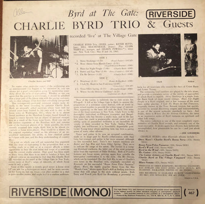 Charlie Byrd Trio (& Guests)* : Byrd At The Gate (LP, Album, Mono, RE, Blu)