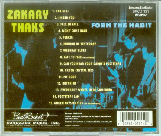 Zakary Thaks : Form The Habit (CD, Comp, Mono)
